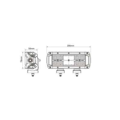 SUV ATV UTV-এর জন্য ডুয়াল রো লেড লাইট বার কম্বো 44W ডাবল রো লেড ড্রাইভিং লাইট বার