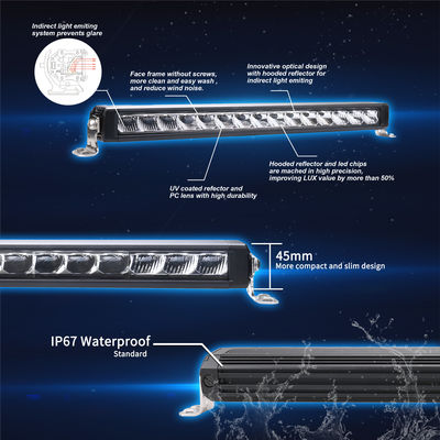 39.5 ইঞ্চি কম্বো বিম স্লিম একক সারি LED লাইট বার 90w ODM স্টেইনলেস স্টীল