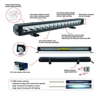কালো ECE 20 ইঞ্চি স্লিম LED ড্রাইভিং লাইট R112 LED কার লাইট বার