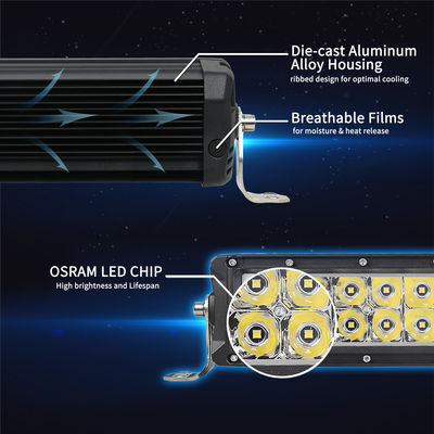 পাওয়ার স্পোর্টসের জন্য EMARK OEM গাড়ির ছাদ ডুয়াল রো LED লাইট বার 84w 7.5 ইঞ্চি